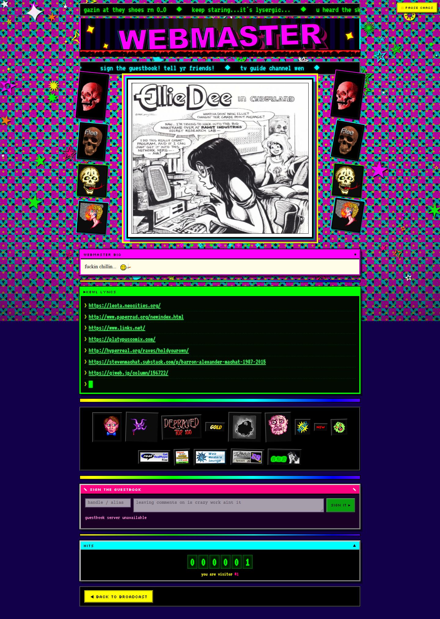 WEBK1NN webmaster desk screenshot